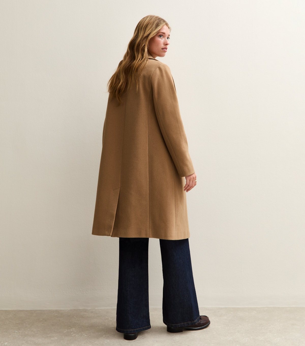 New Look Women's Camel Single Button Lined Coat New Look - 4