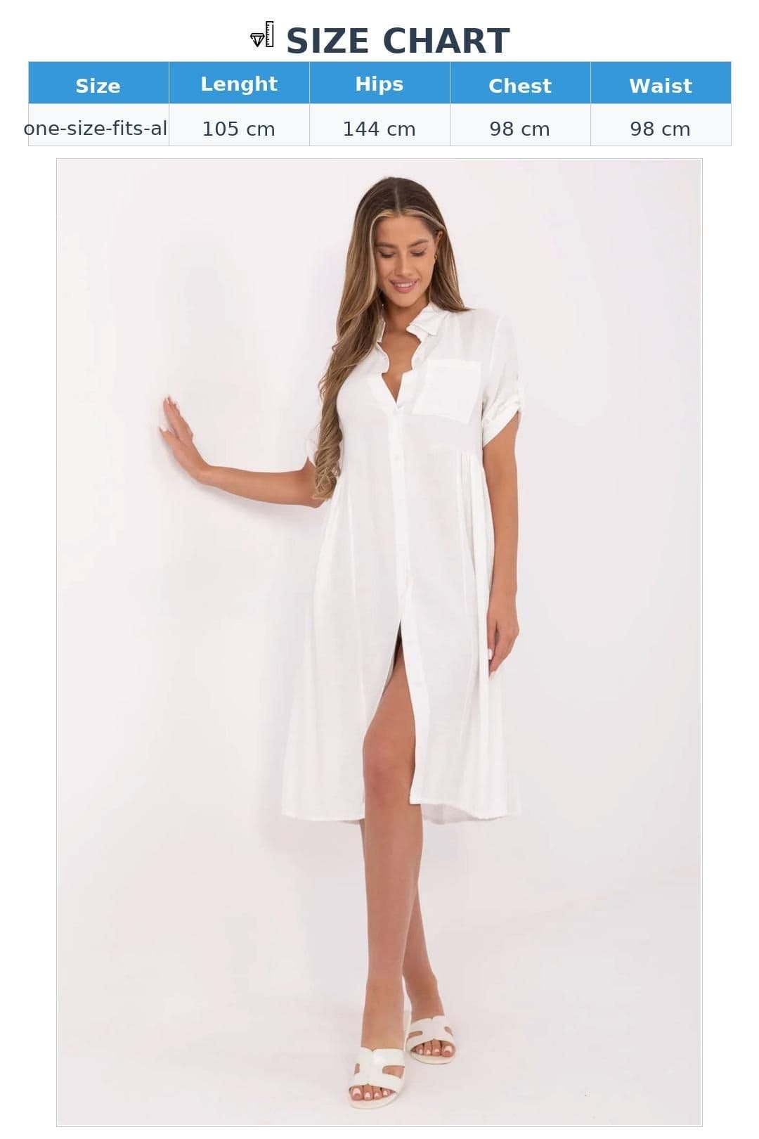 Love Lace Love Lace Women's Viscose Nylon Flared Midi Shirt Dress in White - 4