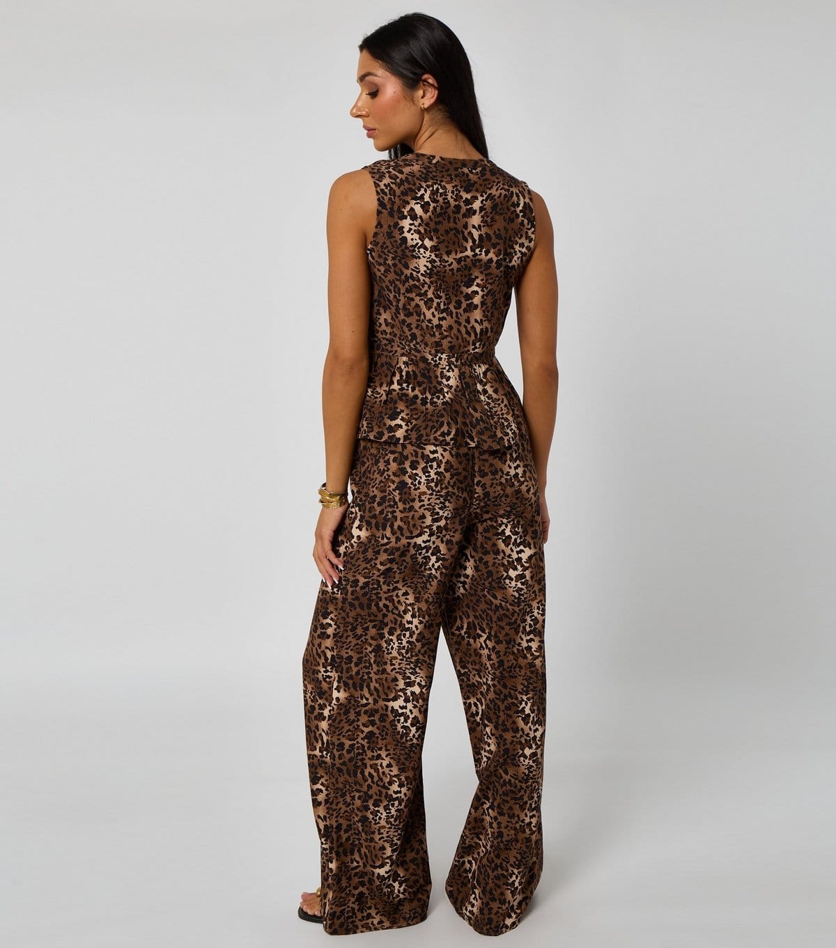 Urban Bliss Women's Brown Leopard Print Tie Front Waistcoat Urban Bliss New Look - 4