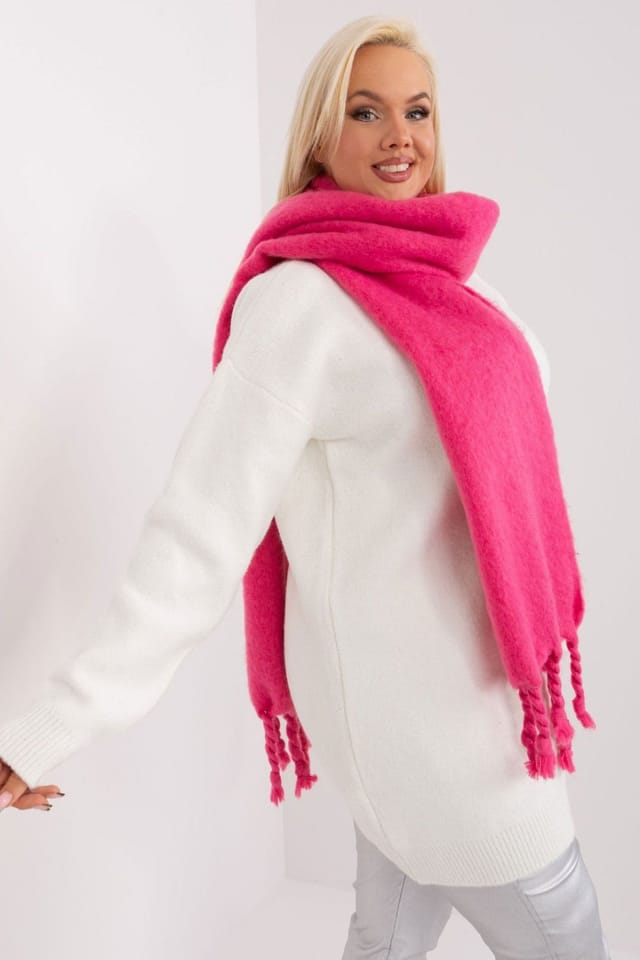 Love Lace Love Lace Women's Smooth Polyester Long Scarf with Tassels for Fall Winter in Pink - 2