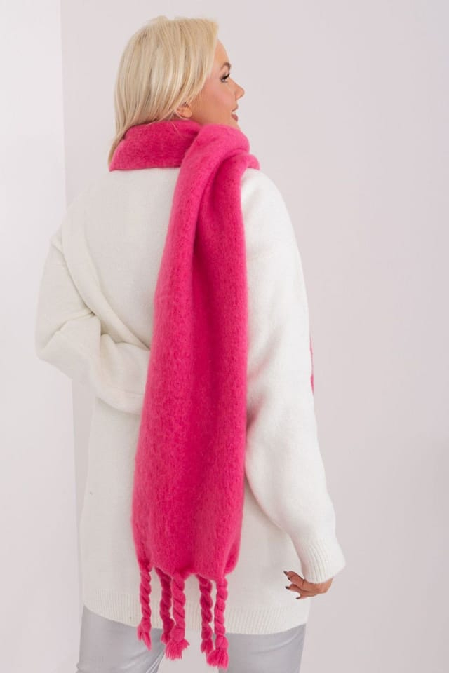 Love Lace Love Lace Women's Smooth Polyester Long Scarf with Tassels for Fall Winter in Pink - 3