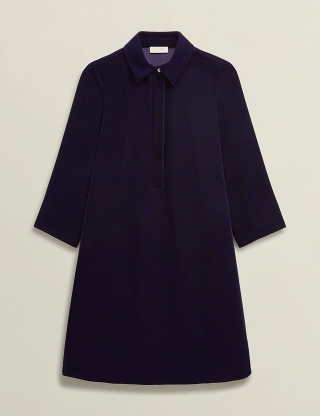 Hobbs London Hobbs London Women's Velvet Marciella Dress in Dark Navy - 2