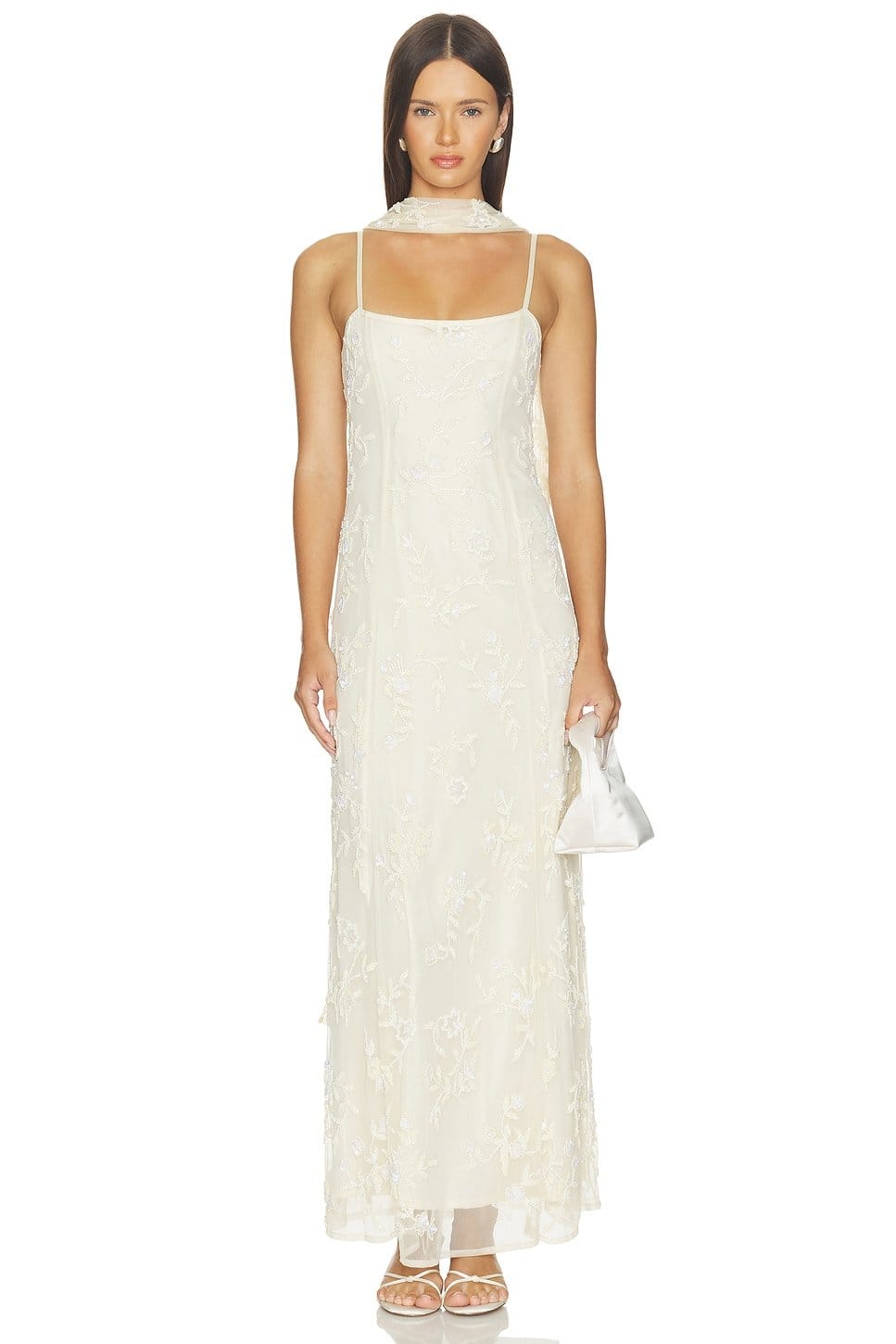 Revolve Amalia Ivory Lace Maxi Dress
