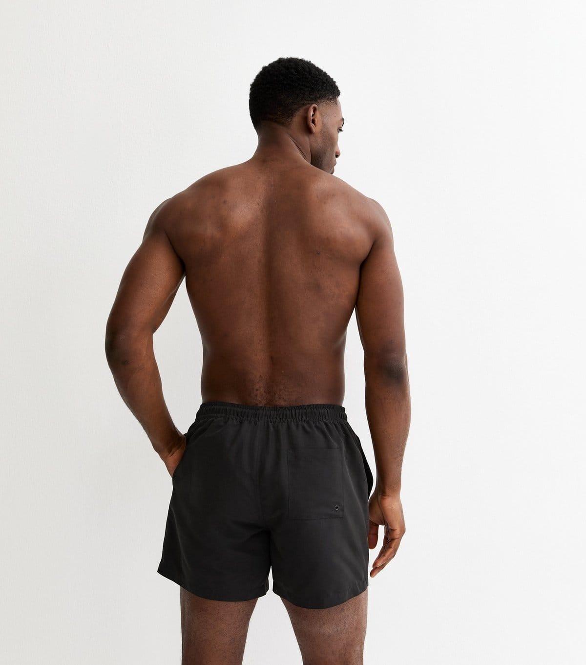 New Look Men's Black Regular Drawstring Swim Shorts New Look - 4