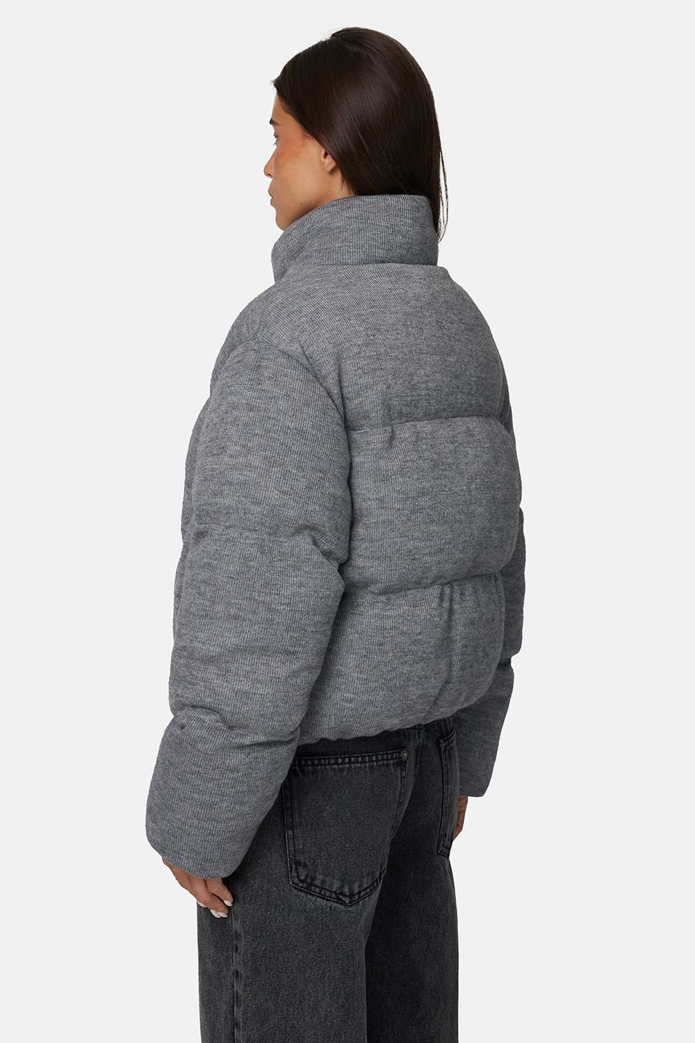 Good For Nothing Good For Nothing Women's Knitted Padded Jacket in Grey - 2