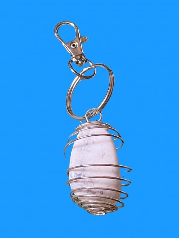 Handmade White marble Keyring