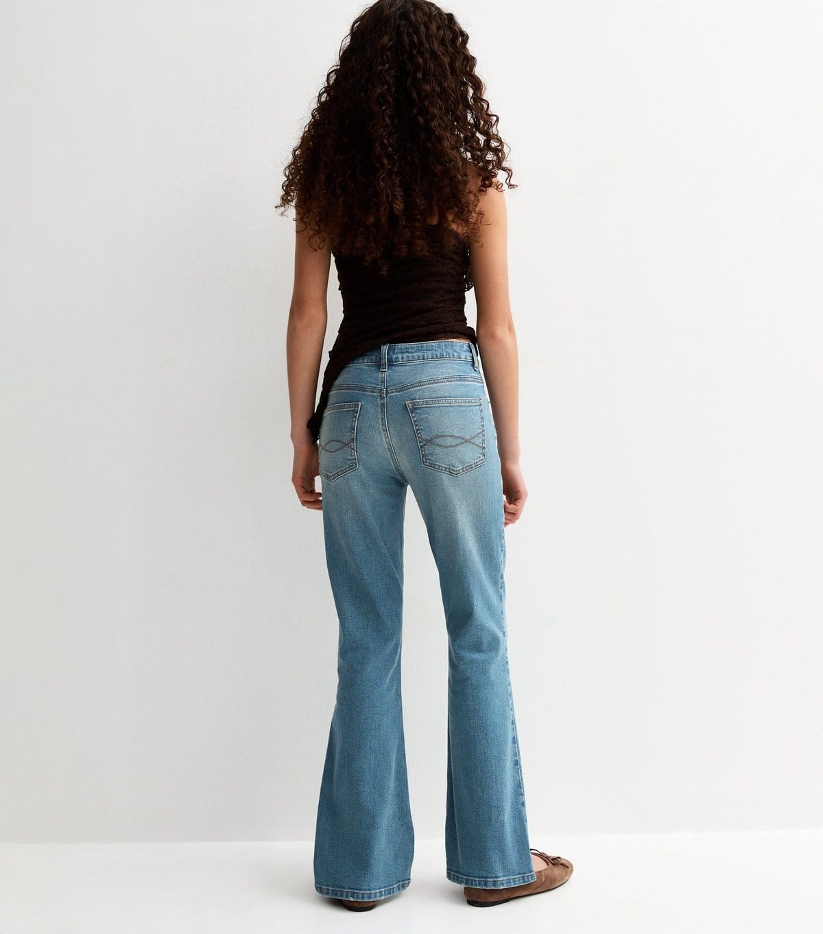 New Look Girls' Blue Low Rise Flared Jeans New Look - 4