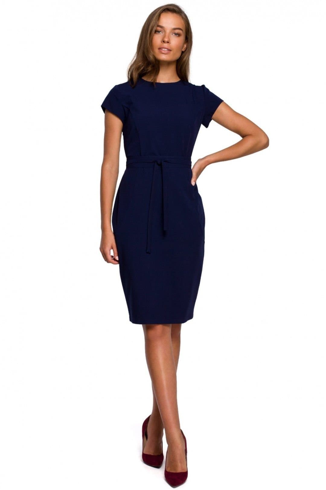 Love Lace Love Lace Women's Minimalist Double Belt Bodycon Dress Style 149238 in Blue