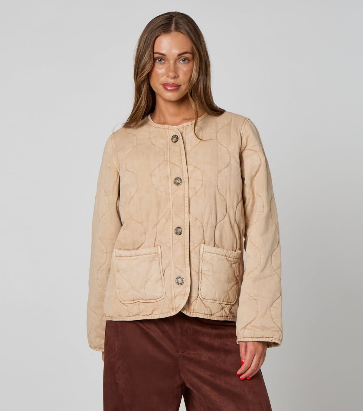 Urban Bliss Women's Stone Washed Quilted Jacket Urban Bliss New Look