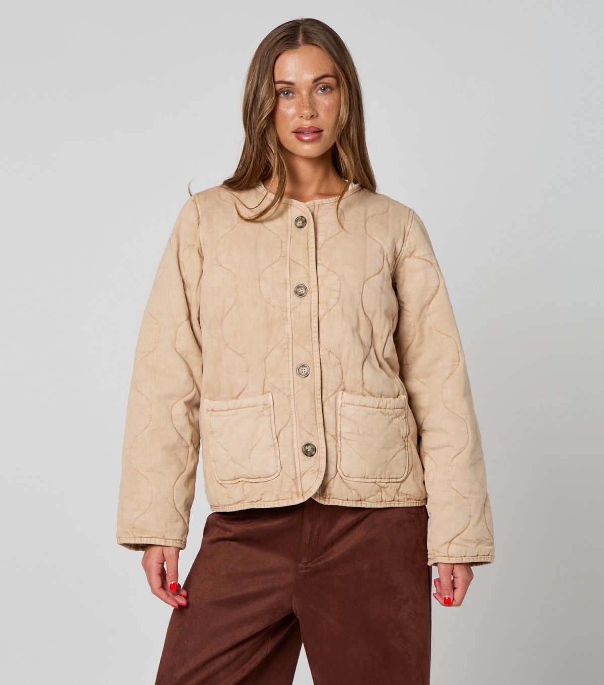 Urban Bliss Women's Stone Washed Quilted Jacket Urban Bliss New Look - 2