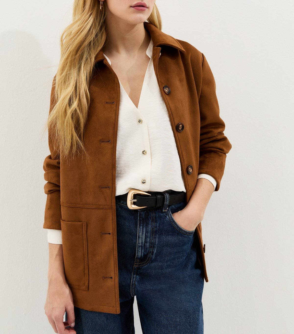 New Look Black Faux Leather Large Buckle Belt New Look - 2