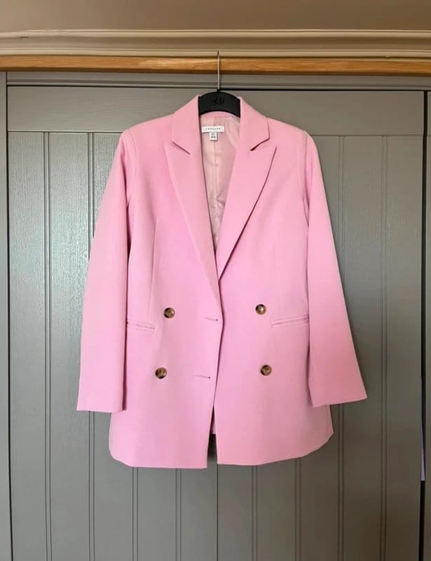 Topshop Light Pink Blazer in Size 8