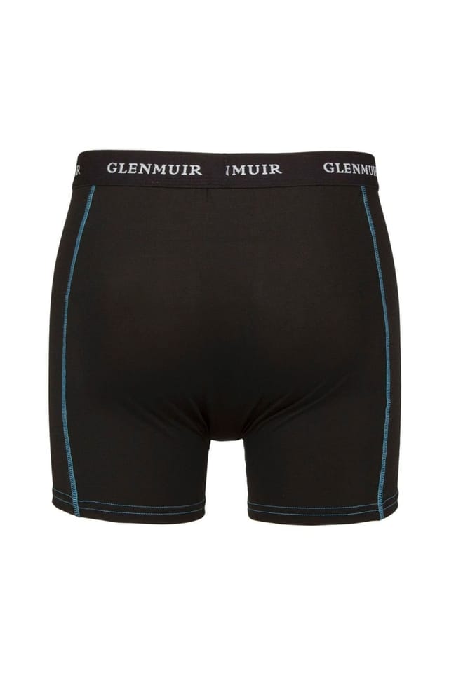 Glenmuir Glenmuir Men's 3 Pack Performance Trunks | Breathable Stretch Sports Fit Underwear in Black - 3