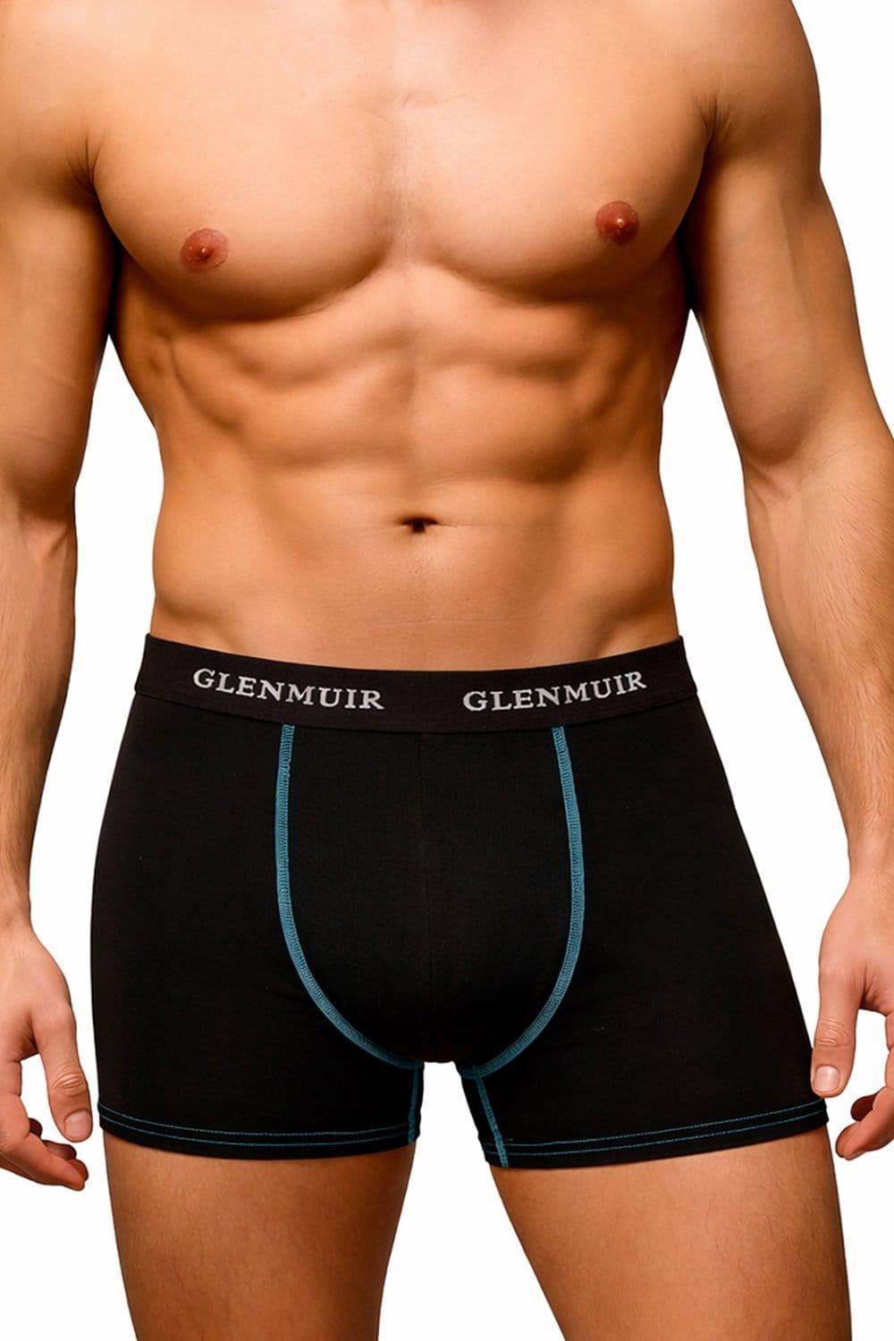 Glenmuir Glenmuir Men's 3 Pack Performance Trunks | Breathable Stretch Sports Fit Underwear in Black - 4