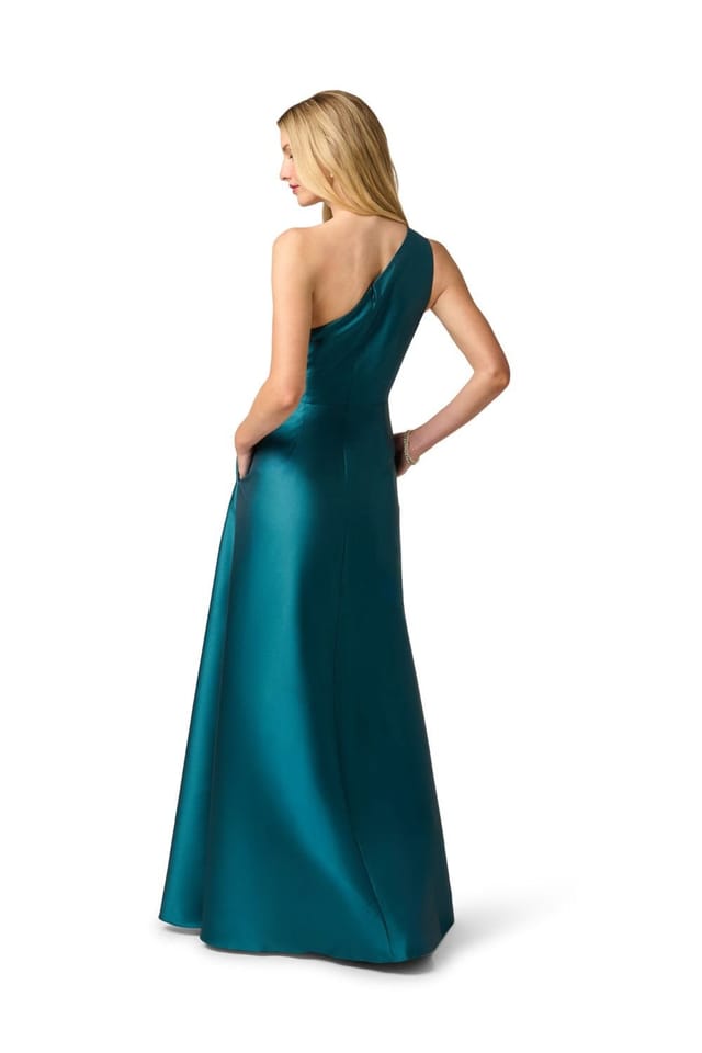 Adrianna Papell Adrianna Papell Women's Pleated Mikado Gown in Teal - 3