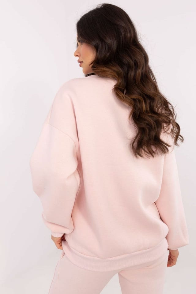 Love Lace Love Lace Women's Cotton Blend Insulated Patch Print Sweatshirt in Pink - 3