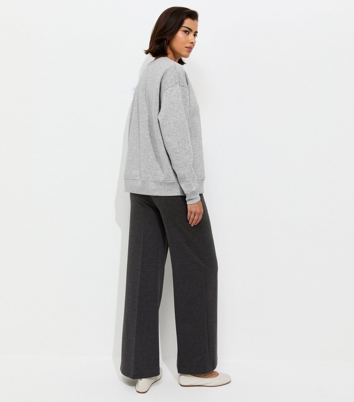 New Look Women's Grey Marl Cotton Rich Crew Neck Sweatshirt New Look - 4