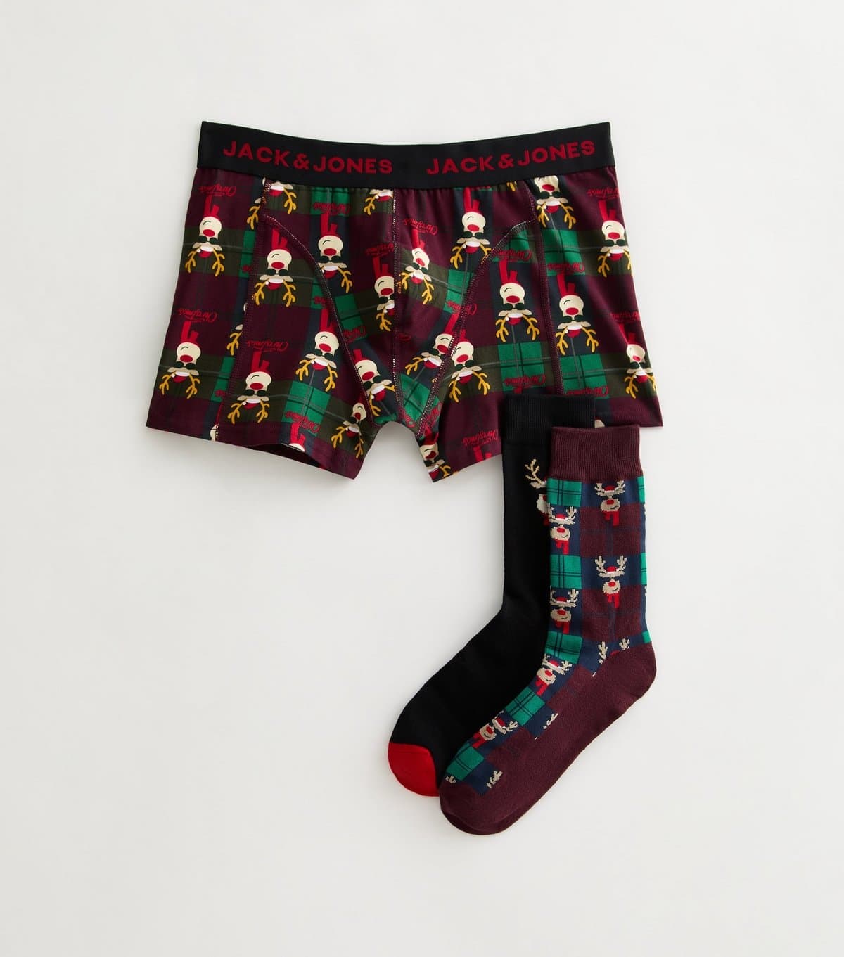 jack & jones Men's Brown Christmas Socks and Boxers Gift Set Jack & Jones New Look