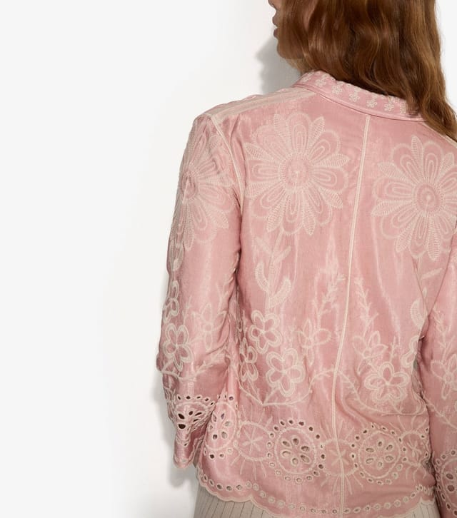 Apricot Women's Pink Floral Print Cutwork Shirt Apricot New Look - 3
