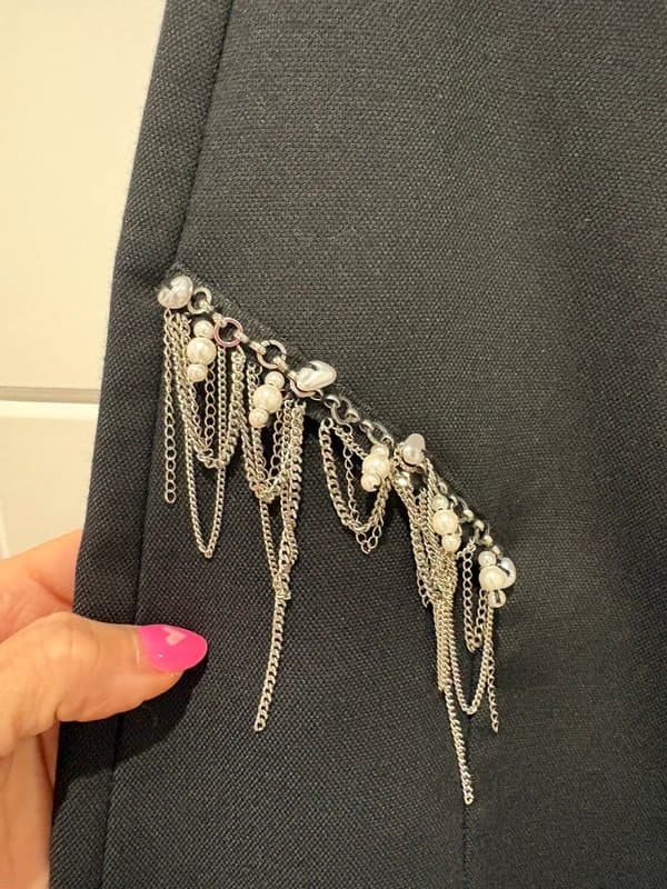 Zara Zara Black skirt with chain / pearl detail