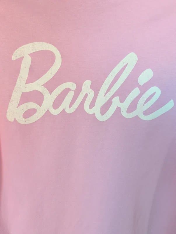 New Look New Look Barbie Graphic T-Shirt Size 12 Baby Pink Cotton Tee VGC