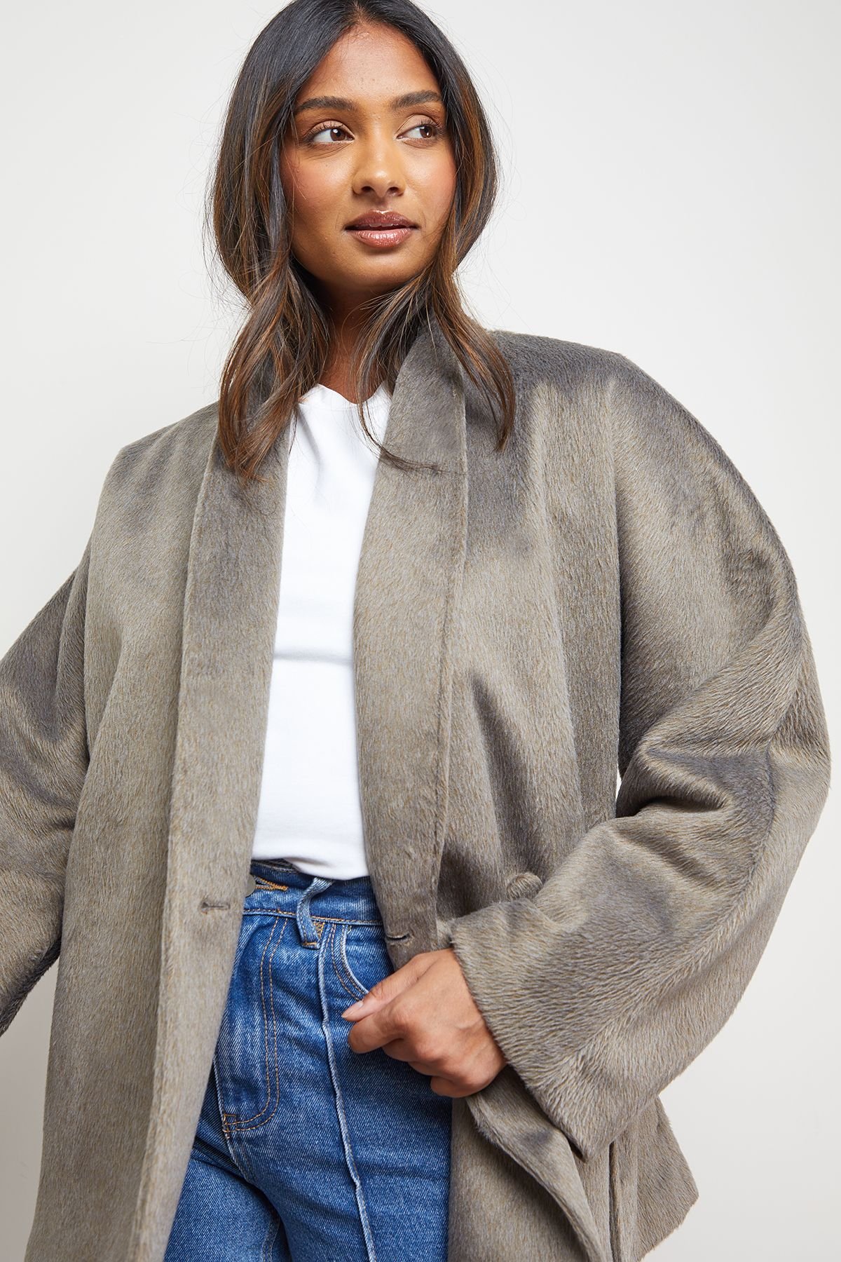 Oasis Oasis Women's Wrap Detail Belted Short Coat in Grey - 4