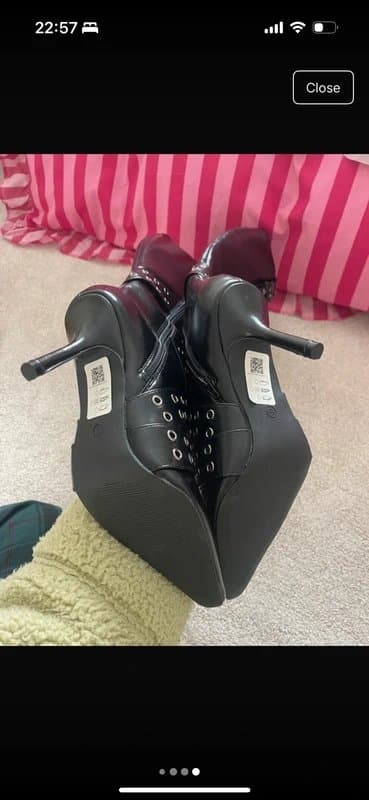 ASOS Buckle knee high boots with heel