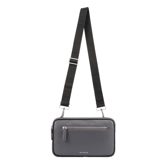 Paul Costelloe Paul Costelloe Men's Joe Leather Manbag in Grey - 2