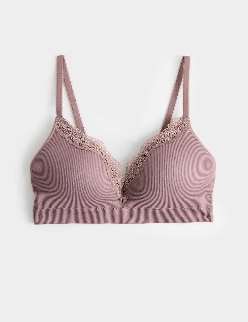 Marks & Spencer M&S Jasmine Lace Seamfree Non Wired Plunge Bra (A-E) Praline