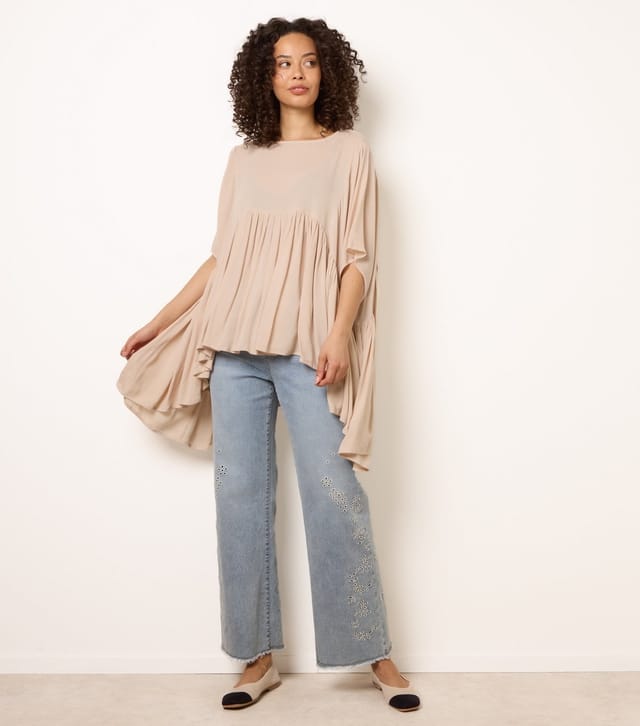 Blue Vanilla Women's Stone Gathered Oversized Top Blue Vanilla New Look - 2