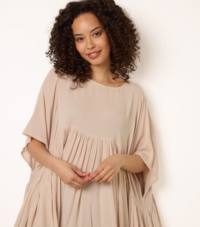 Blue Vanilla Women's Stone Gathered Oversized Top Blue Vanilla New Look - 3