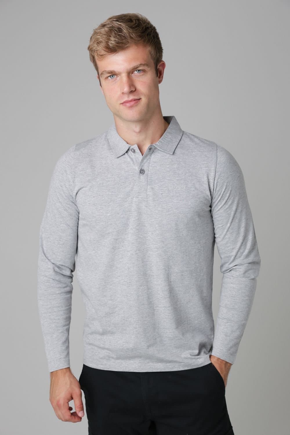 Tokyo Laundry Tokyo Laundry Light Grey Long Sleeve Polo Shirt