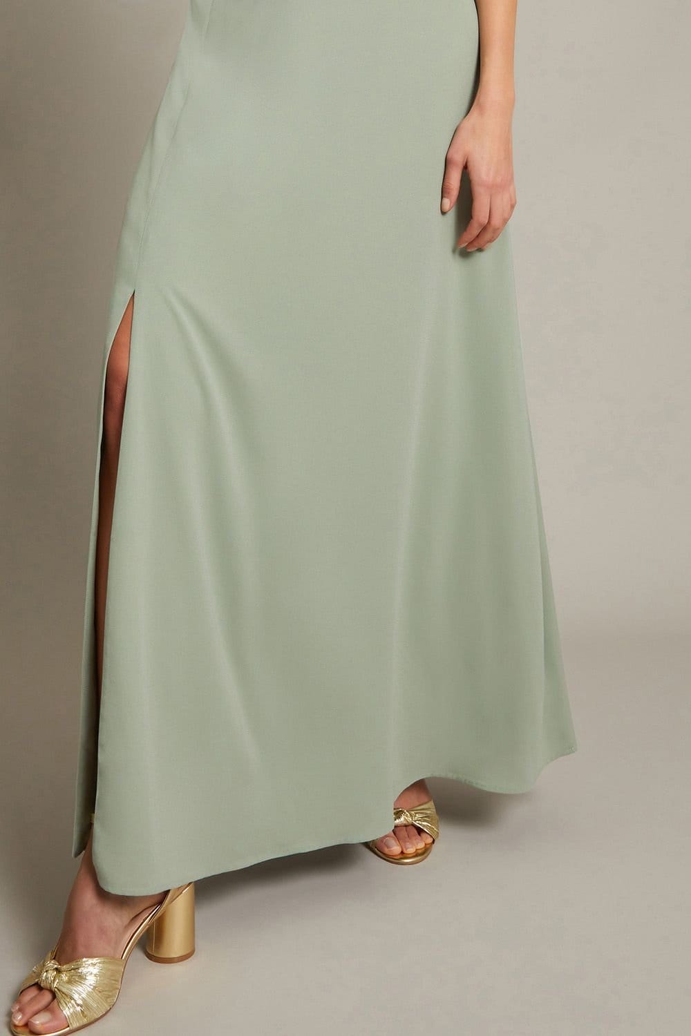 Monsoon Monsoon Women's Monika Halter Chiffon Maxi Dress Blue in Green - 4