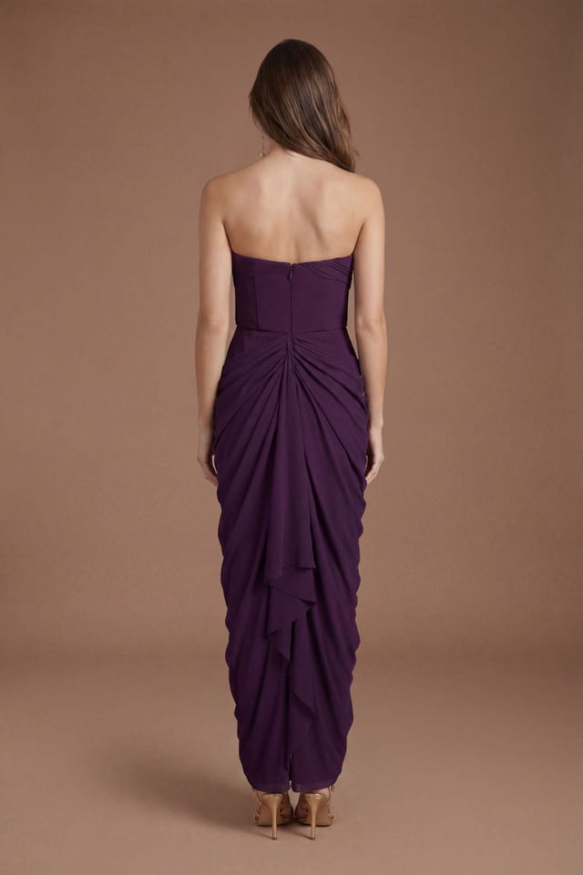 Coast Coast Women's Corset Detail Contour Collective Bridesmaid Dress in Fig - 3