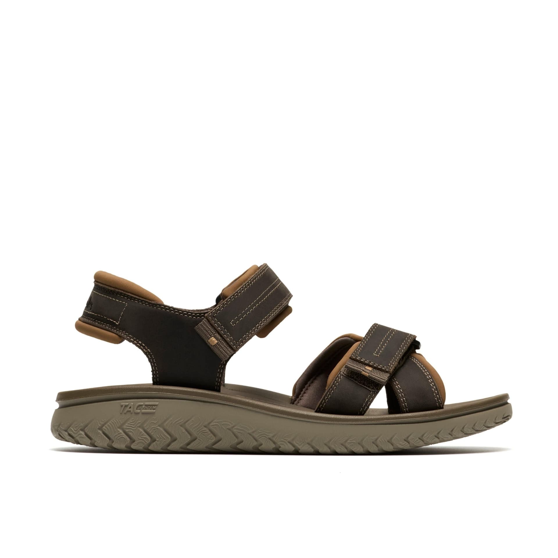 Clarks Clarks Men's Wesley Shore Taupe Flat Sandals, Two Part Sandals in Brown