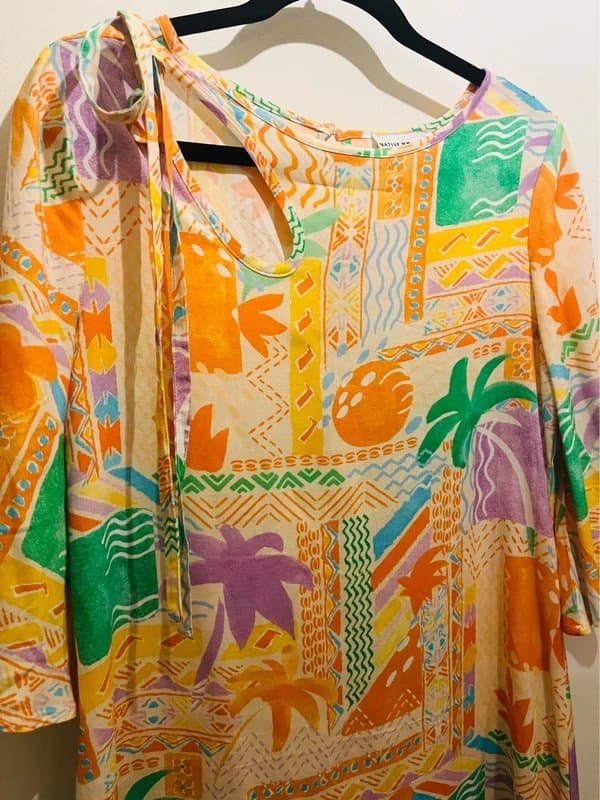 Native Youth Native Youth Abstract Tropical Print Dress XS bnwot
