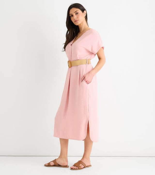 Gini London Women's Pink Oversized Midi Dress Gini London New Look - 3