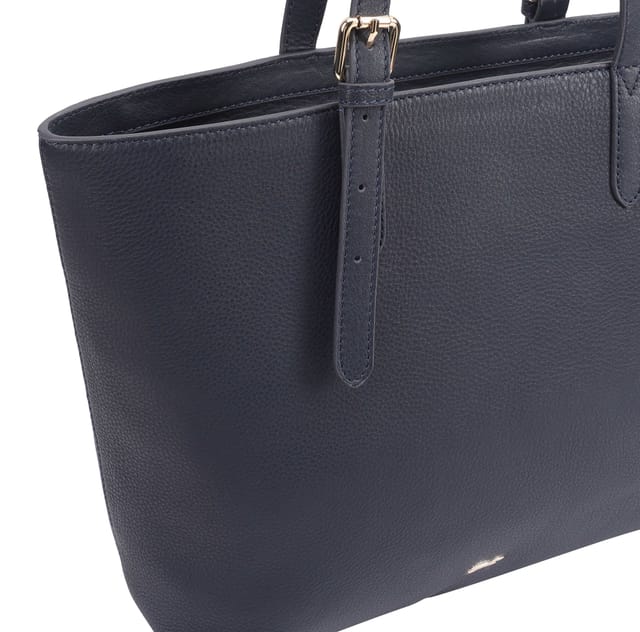 Paul Costelloe Paul Costelloe Women's Cambridge Leather Shoulder Bag in Navy - 3