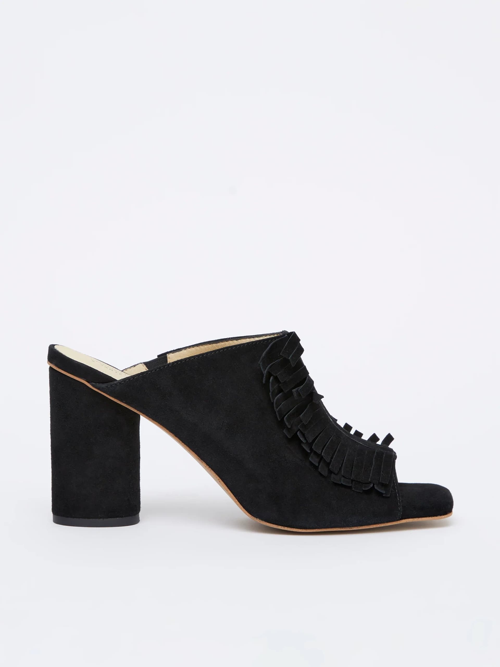 French Connection French Connection Black Suede Fringed Mules