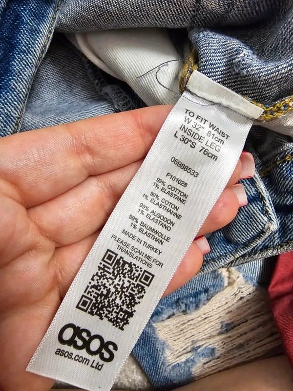 ASOS ASOS Light Blue Ripped Slim Fit Jeans W32 L30