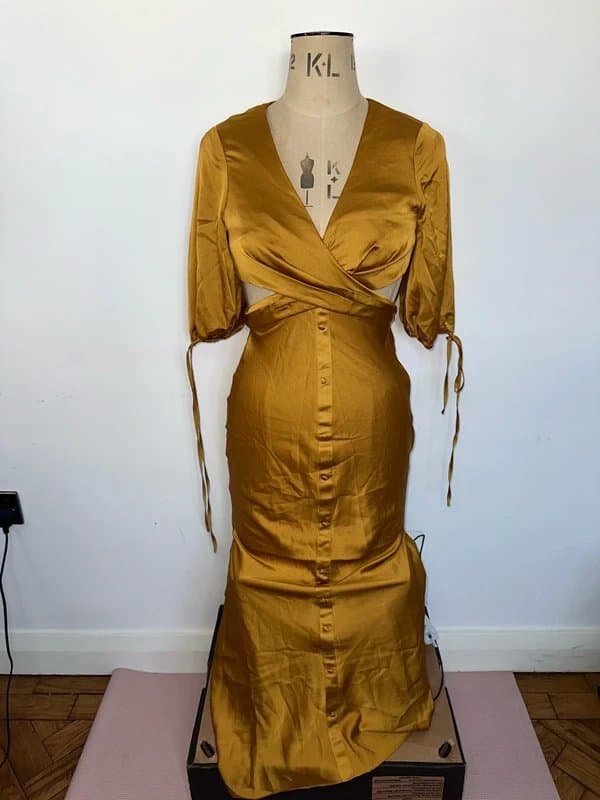 ASOS ASOS Mustard Satin Dress | UK 8 | Brand New