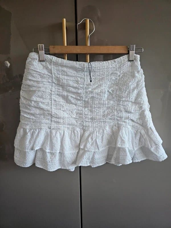 Zara ZARA White Broderie Anglaise Rara Mini Skirt | Size S | New Without Tags | Boho Summer