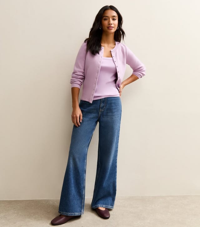 New Look Women's Petite Lilac Ribbed Square Neck Top New Look - 2