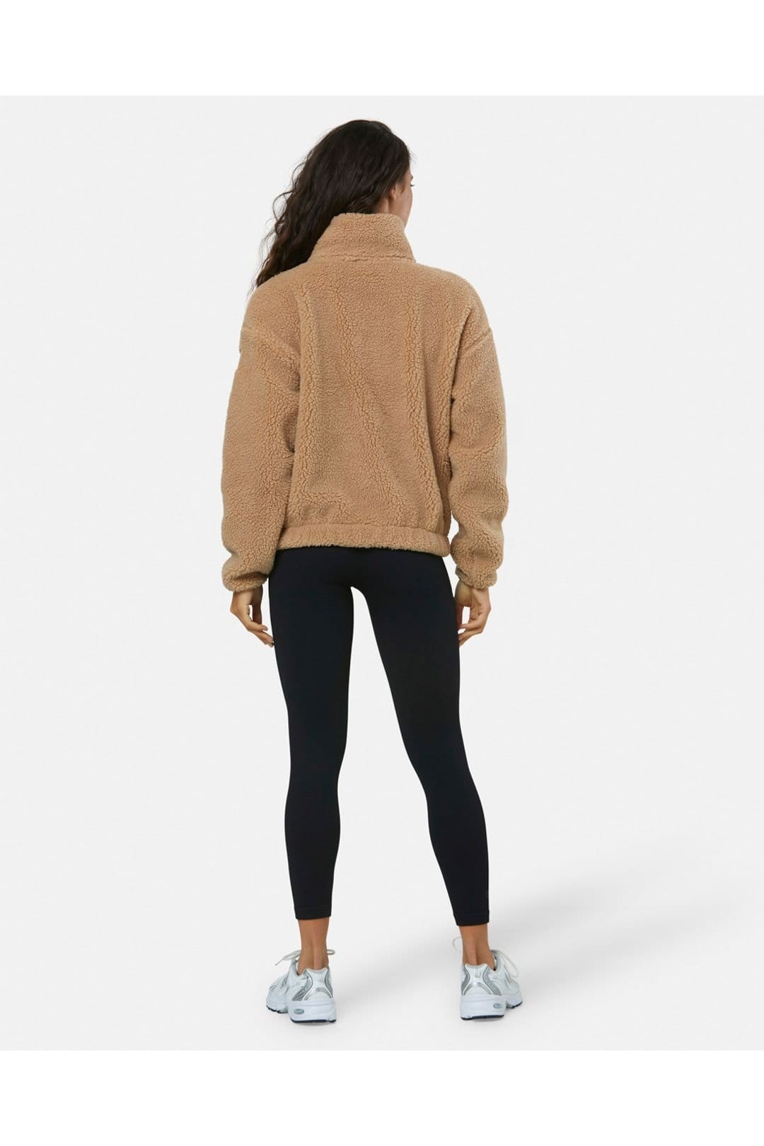 Gym + Coffee Gym + Coffee Women's Industry Fleece High Collar Jacket Sandstone in Tan - 4