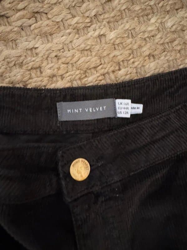 Mint Velvet Mint Velvet Chocolate Brown Corduroy Flared Trousers - Size 16R