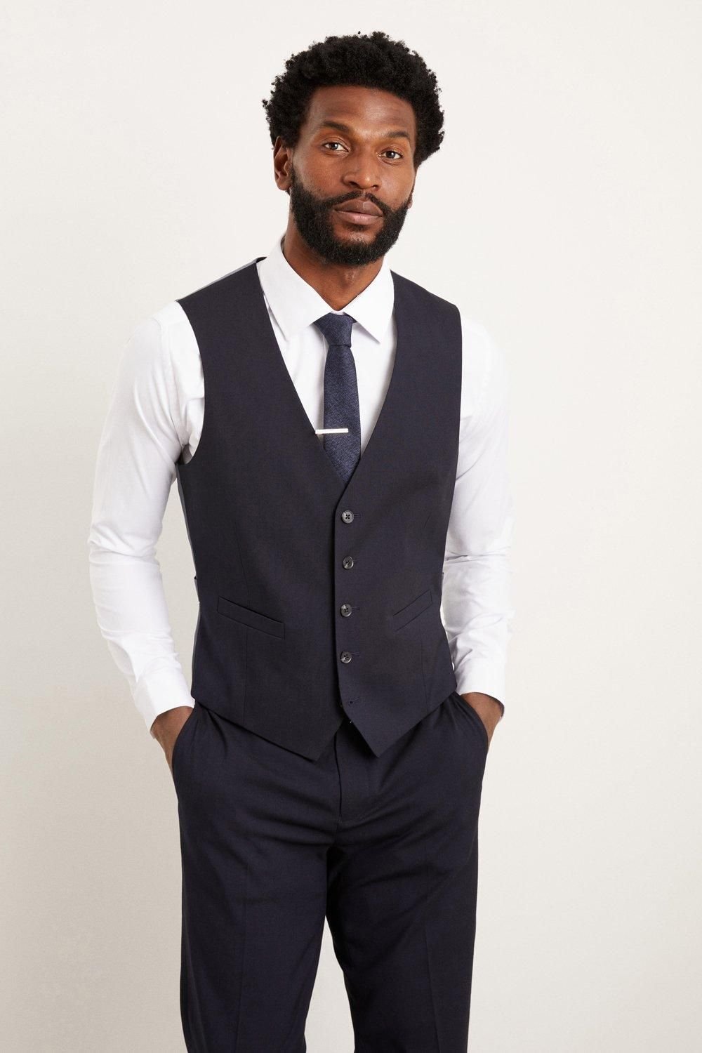 Burton Burton Men's Navy Slim Fit Essential Waistcoat - 2