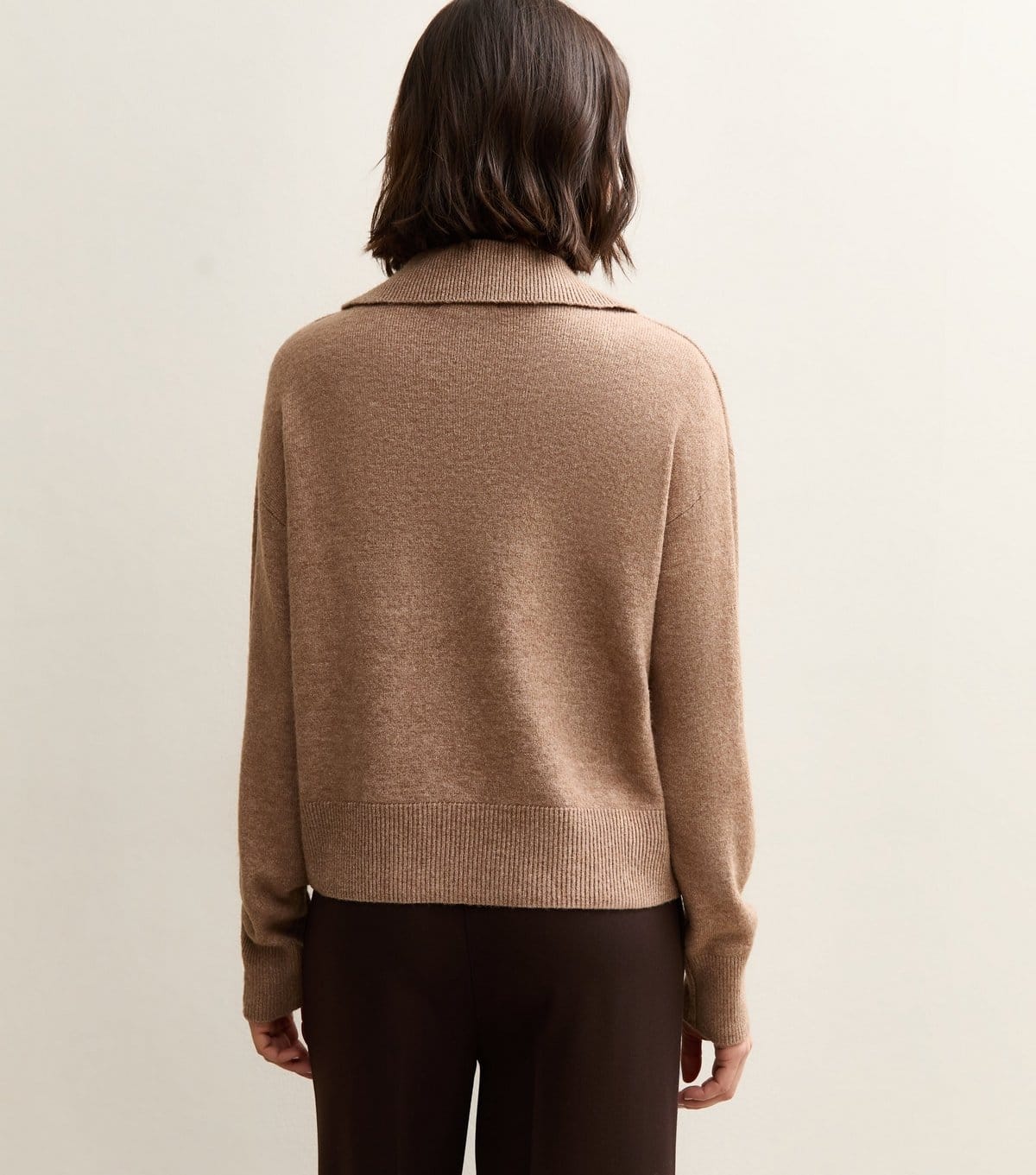 New Look Women's Camel Open Collar Polo Jumper New Look - 4