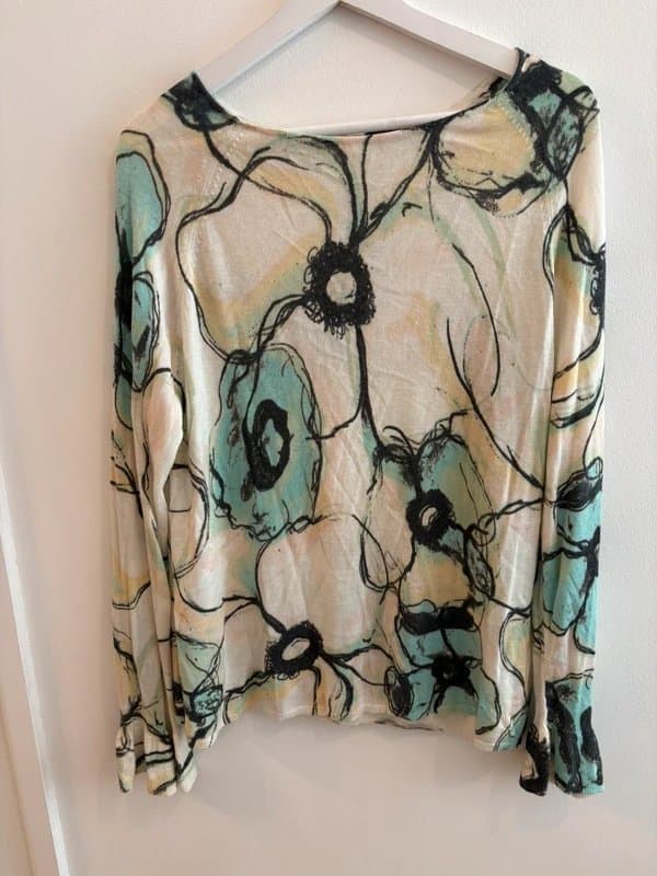 M&S Collection M&S Collection Vintage Floral Abstract Print Fine Knit Cardigan UK 16
