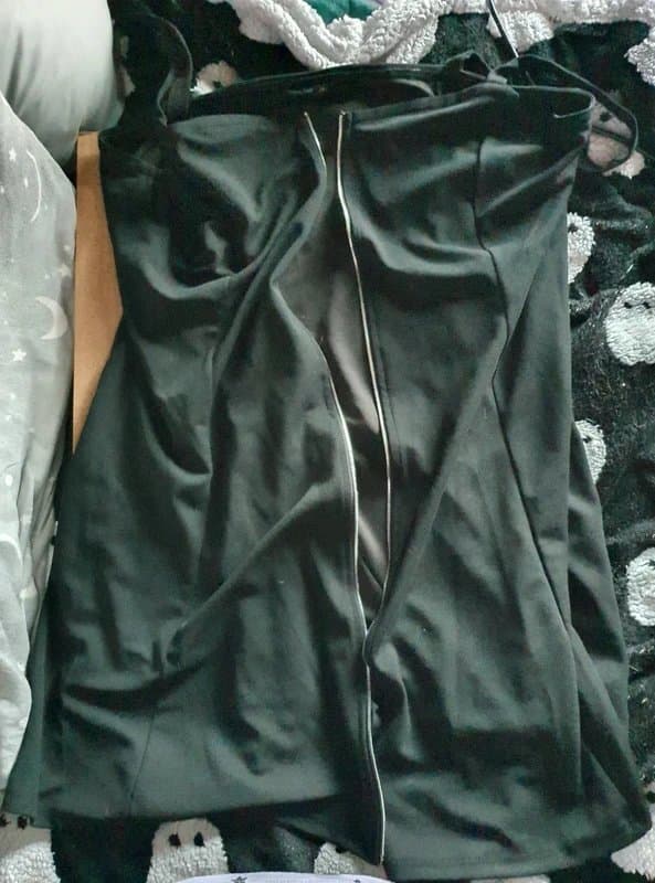 Shein Curve Black Zip Up Cami Dress