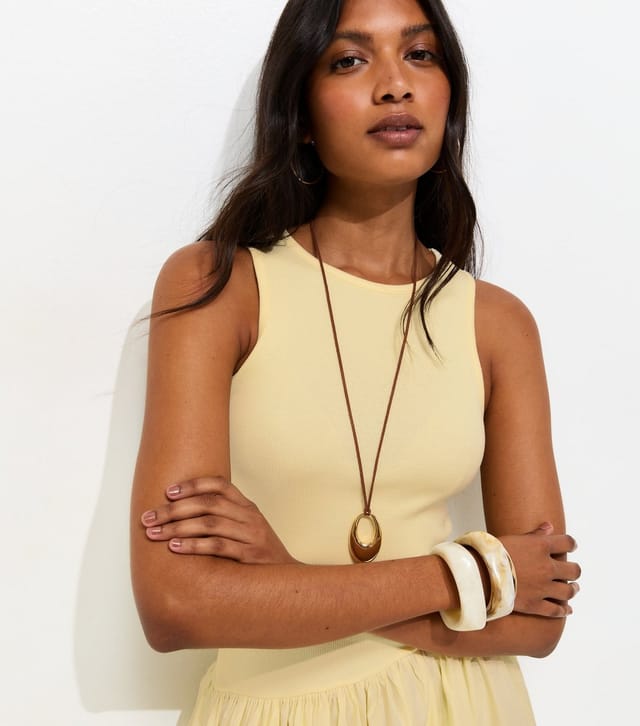 New Look Women's Light Yellow Asymmetric Waist Sleeveless Midi Dress New Look - 2